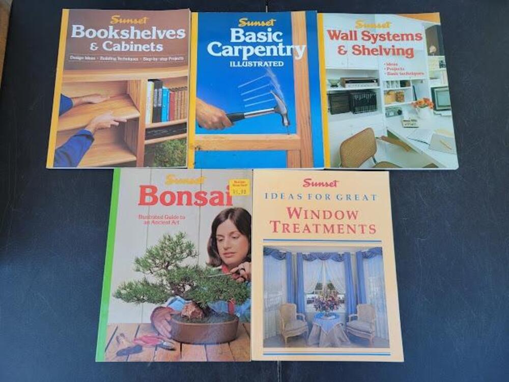 Vintage Sunset DIY Carpentry Bookshelves Bonsai Window Lot Of (5) Color PB USA
